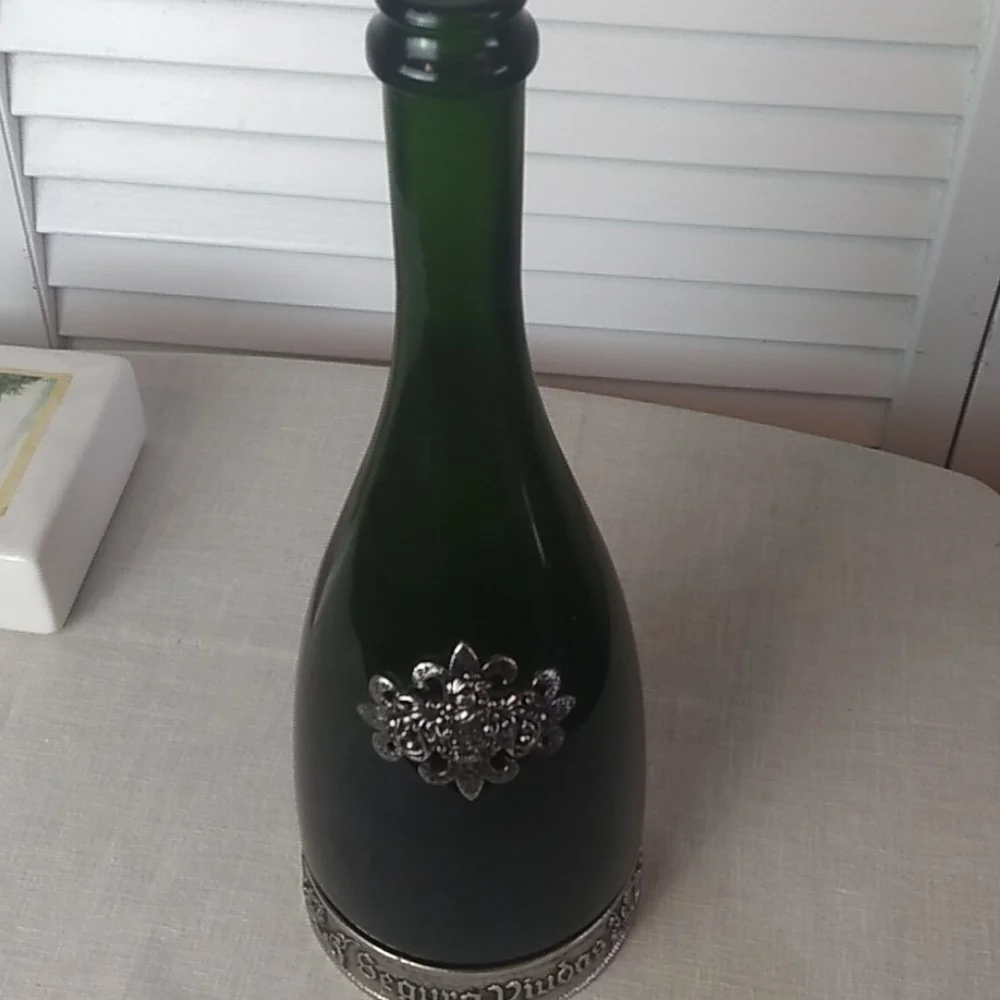 Vintage Green Glass Wine Bottle